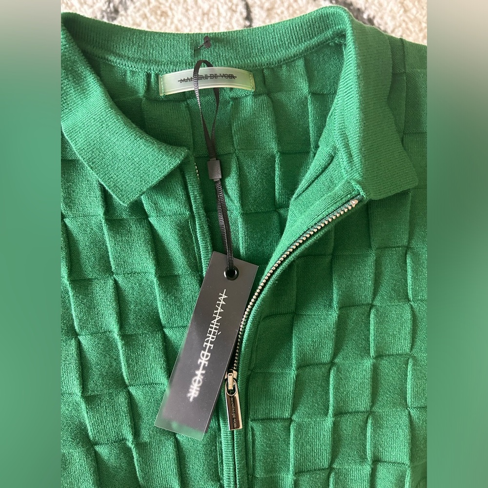 Maniere De Voir Green Textured Jumpsuit - Picture 5 of 8